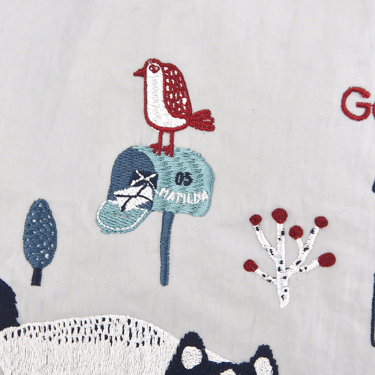 撥水加工刺繍ワッシャーバッグ M マチルダさん柄 - 画像5