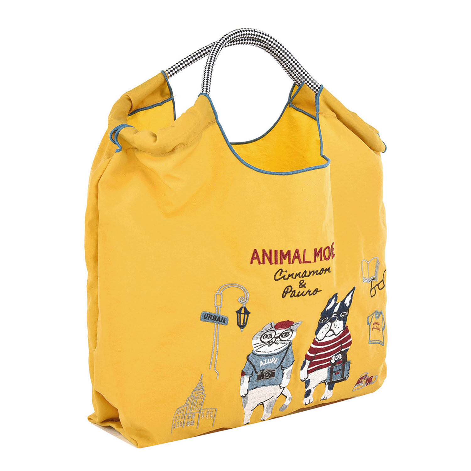 撥水加工刺繍ワッシャーバッグ M アニマルモード柄 - 画像3