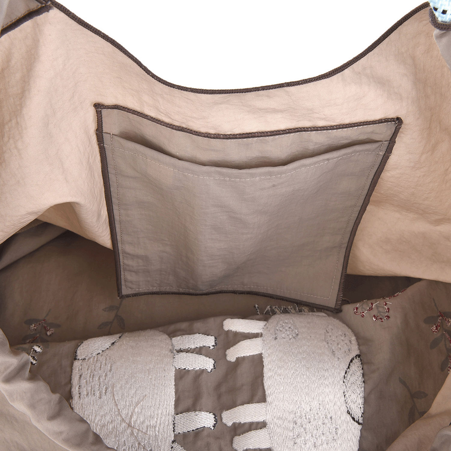 撥水加工刺繍ワッシャーバッグ L なごなごさん柄 - 画像8