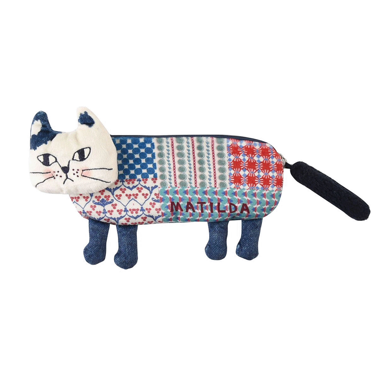 ごきげんようマチルダさん ダイカットポーチ ブルー系