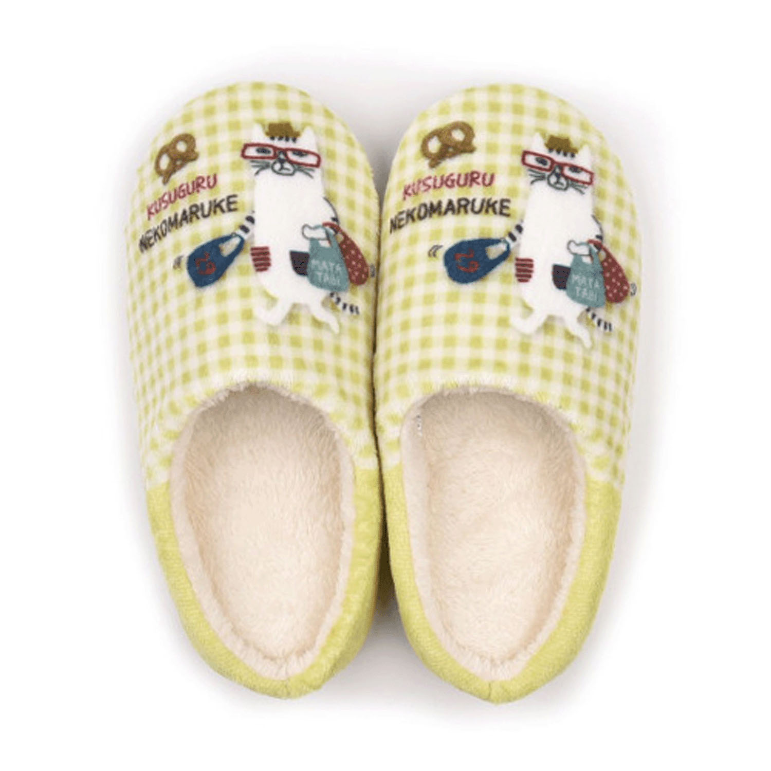 モケモケットサンゴマイヤー ルームシューズ ネコまるけ - 画像2