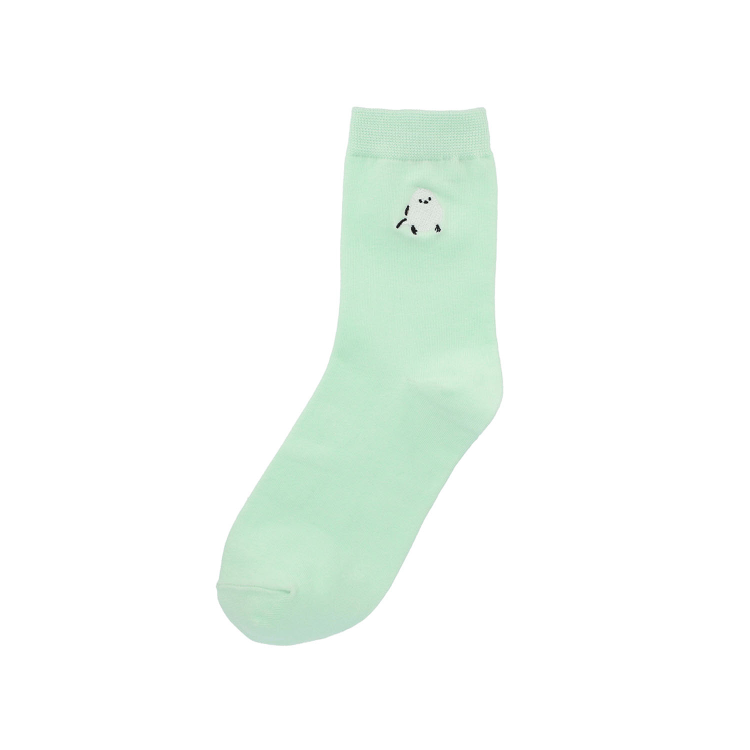 刺繍ソックス ポイントシマダ ミント