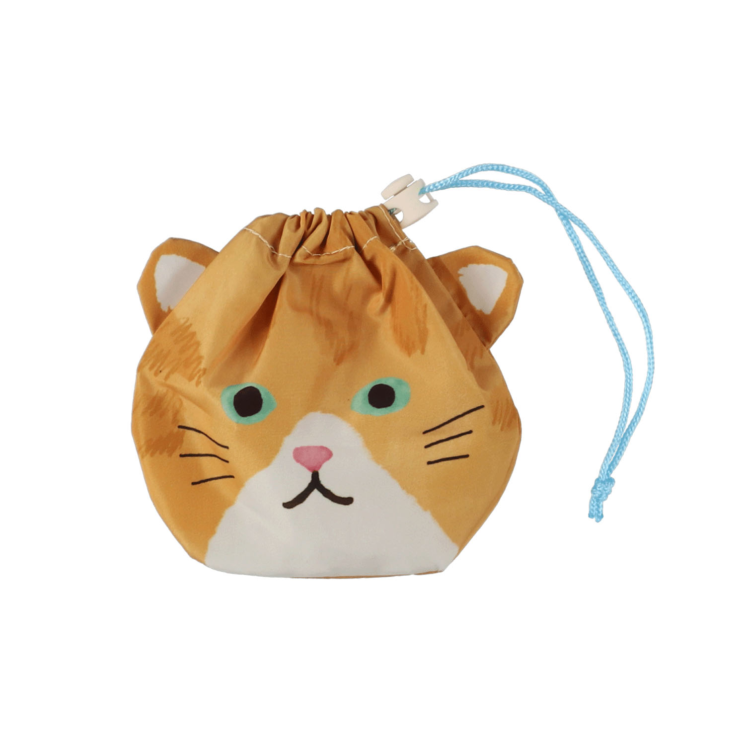 巾着付エコバッグ チャトラニャン ミント - 画像3