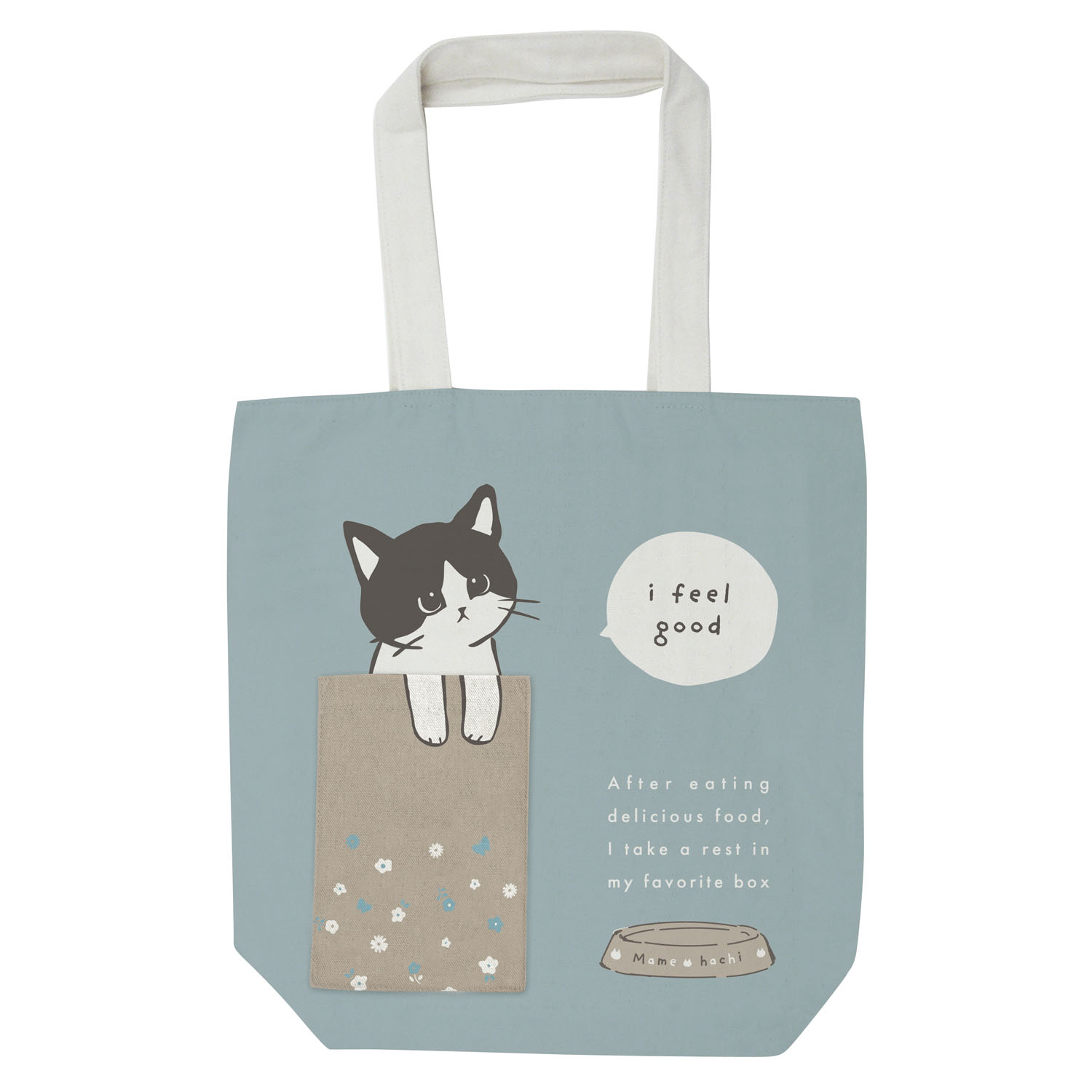 前ポケットトートバッグ まめはち