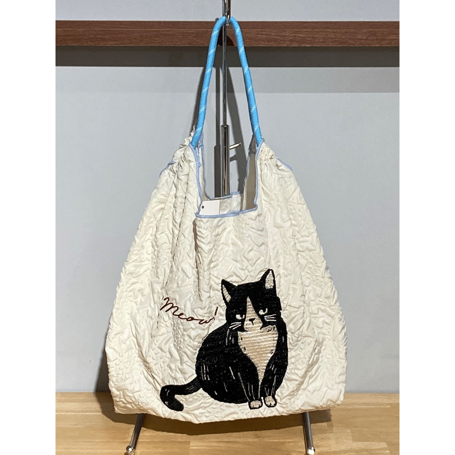 【エトワール海渡限定】ザックリこなれ感バッグ はちわれ猫 アイボリー