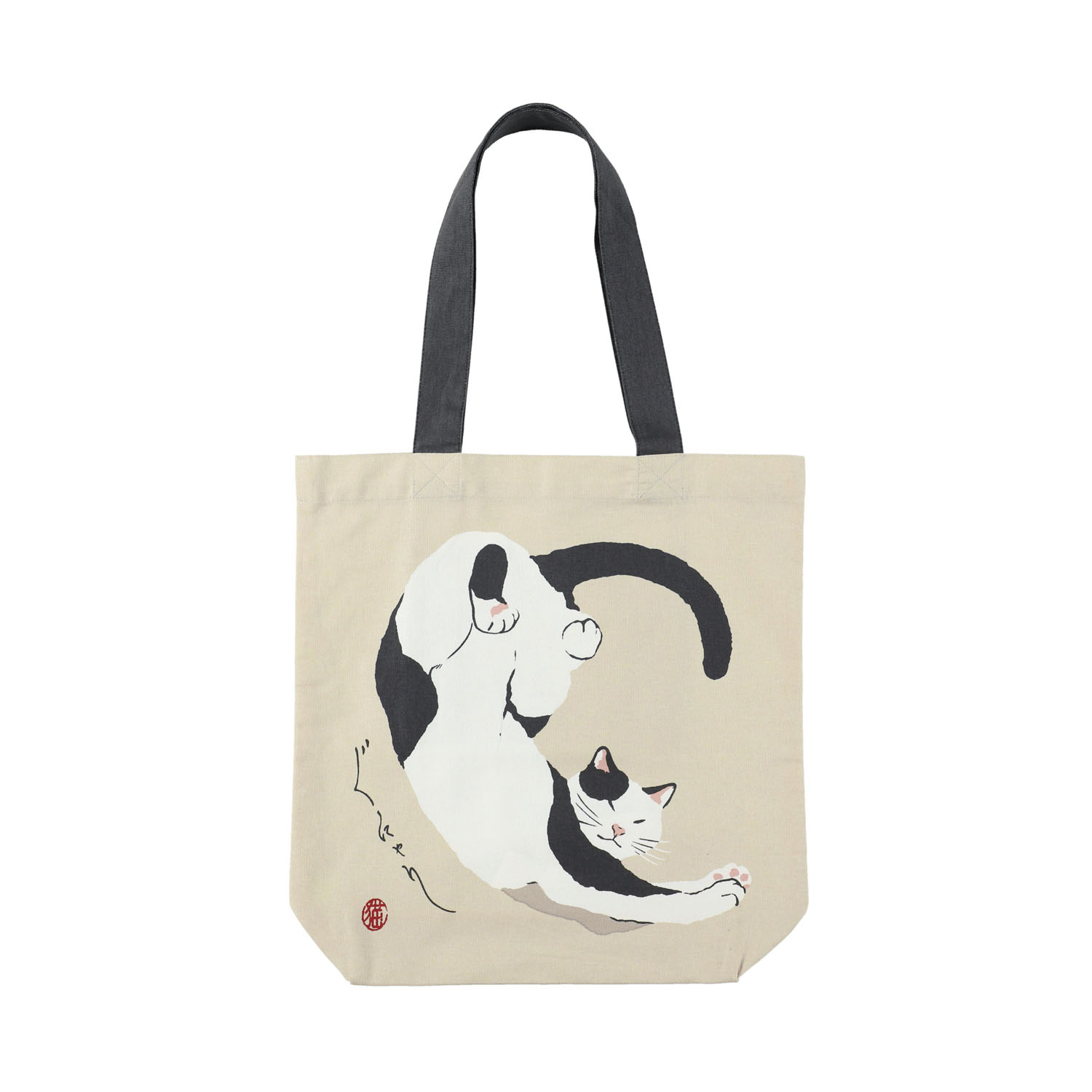 A4トート  ぶちねこ グレー