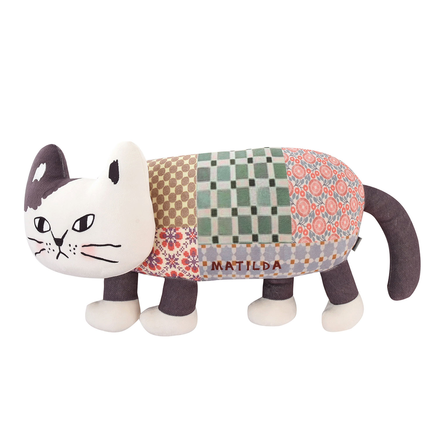 【01／ベーシック、02／BR系チェック、03／BL系チェック】パフモチ ぬいぐるみクッション マチルダさん - 画像3