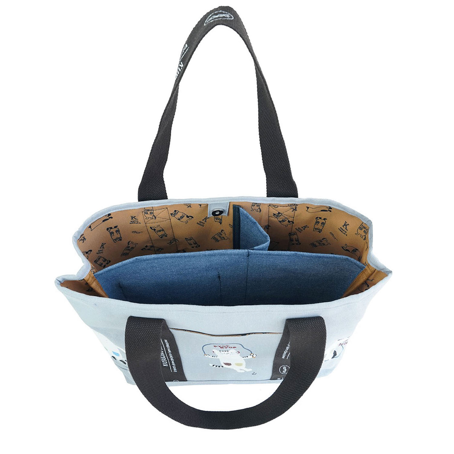 蓋付き仕切りトートM ネコまるけ - 画像8