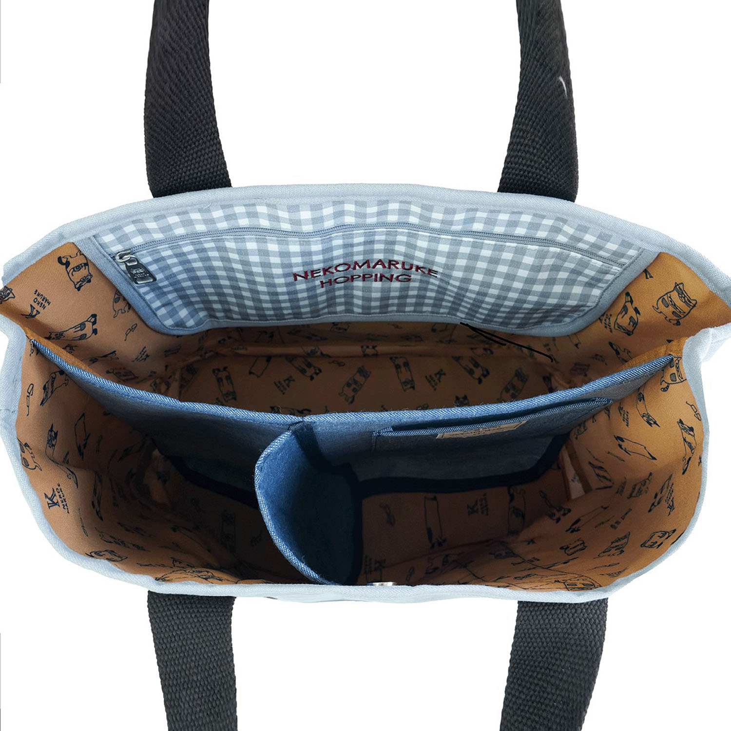 蓋付き仕切りトートM ネコまるけ - 画像9