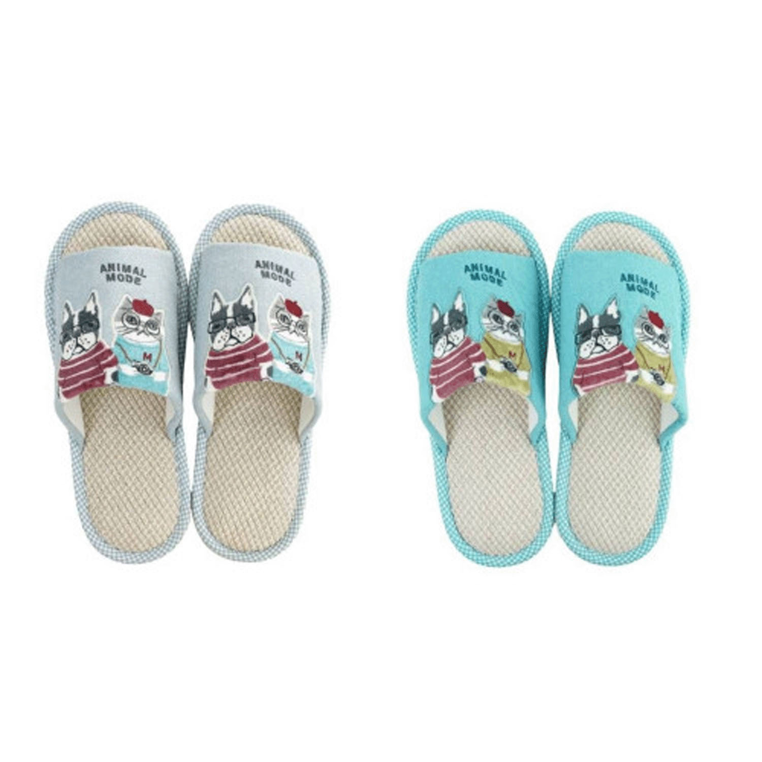 棉麻スリッパ アニマルモード - 画像1