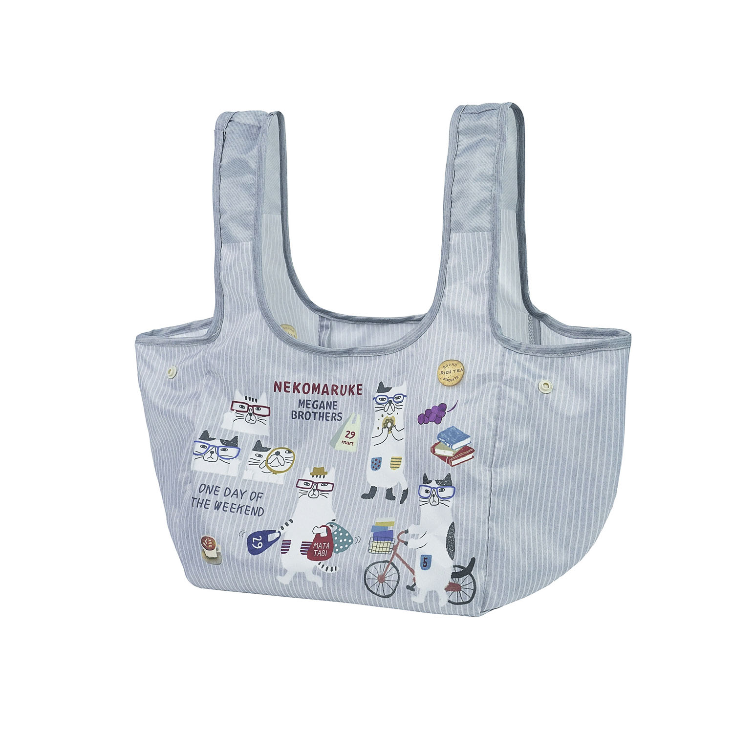 コンビニエコバッグ  ネコまるけ柄 - 画像2