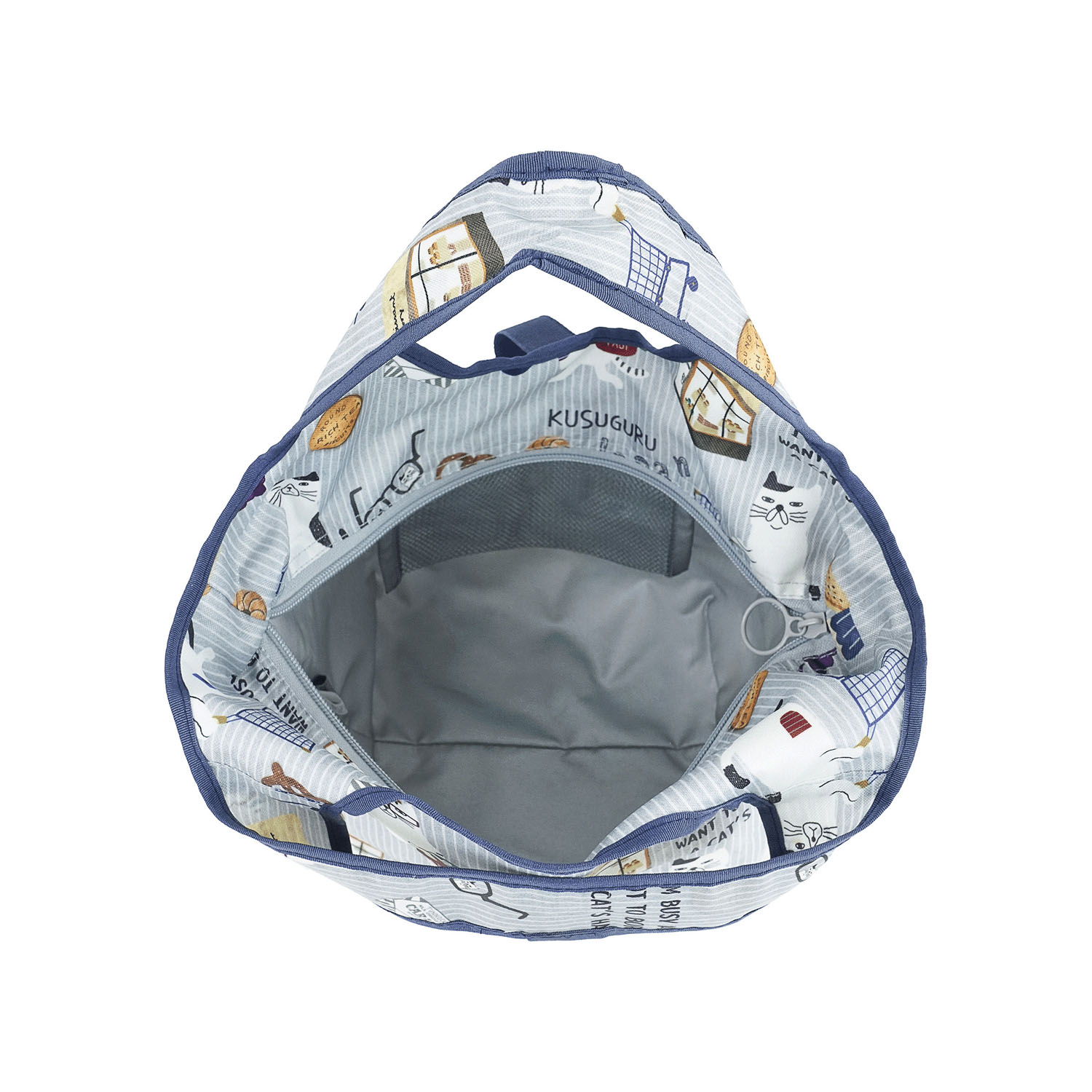 シルバー保冷保温 折り畳みエコバッグ（Sサイズ） ネコまるけ柄 - 画像5