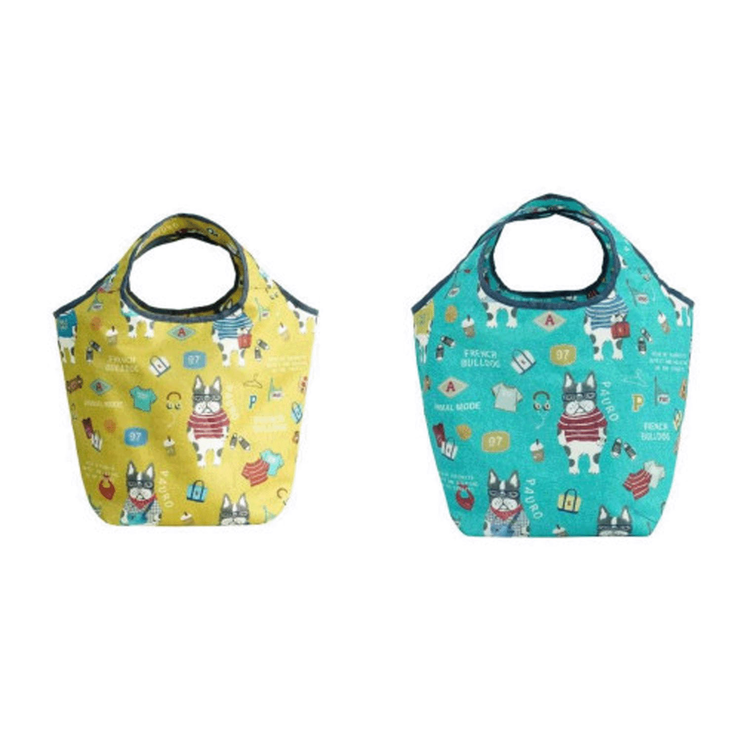 シルバー保冷保温 折り畳みエコバッグ（Sサイズ） パウロ柄 - 画像1