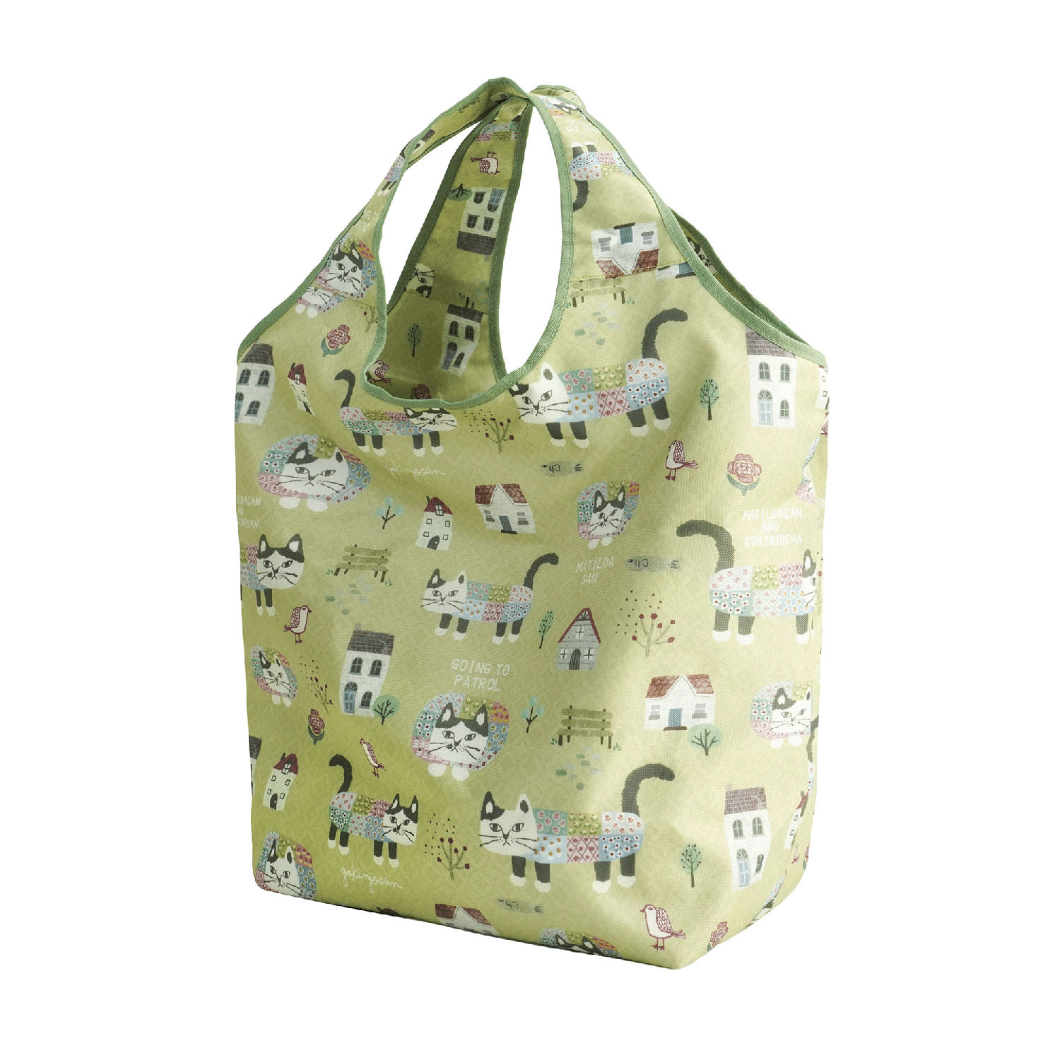 シルバー保冷保温 折り畳みエコバッグ（Lサイズ） マチルダさん柄 - 画像3