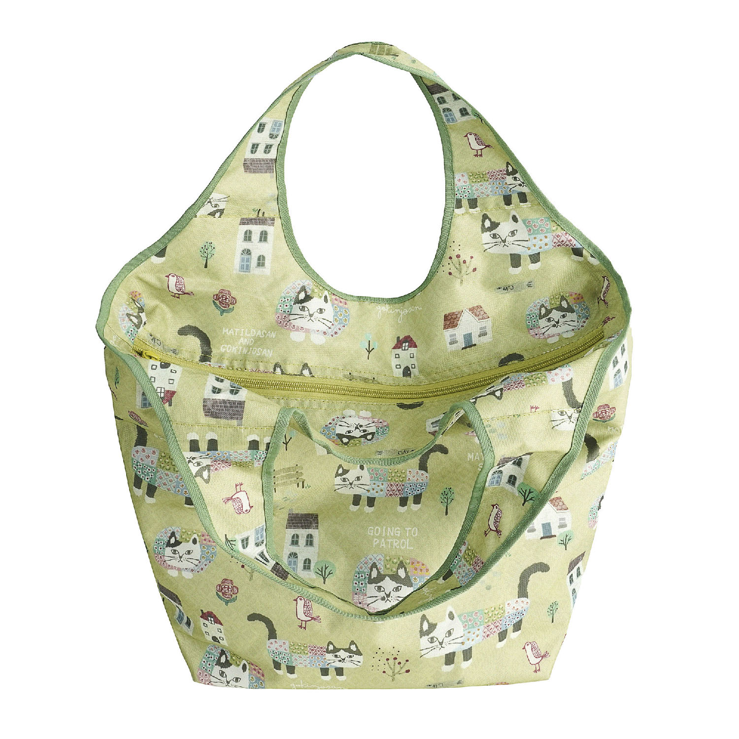 シルバー保冷保温 折り畳みエコバッグ（Lサイズ） マチルダさん柄 - 画像6