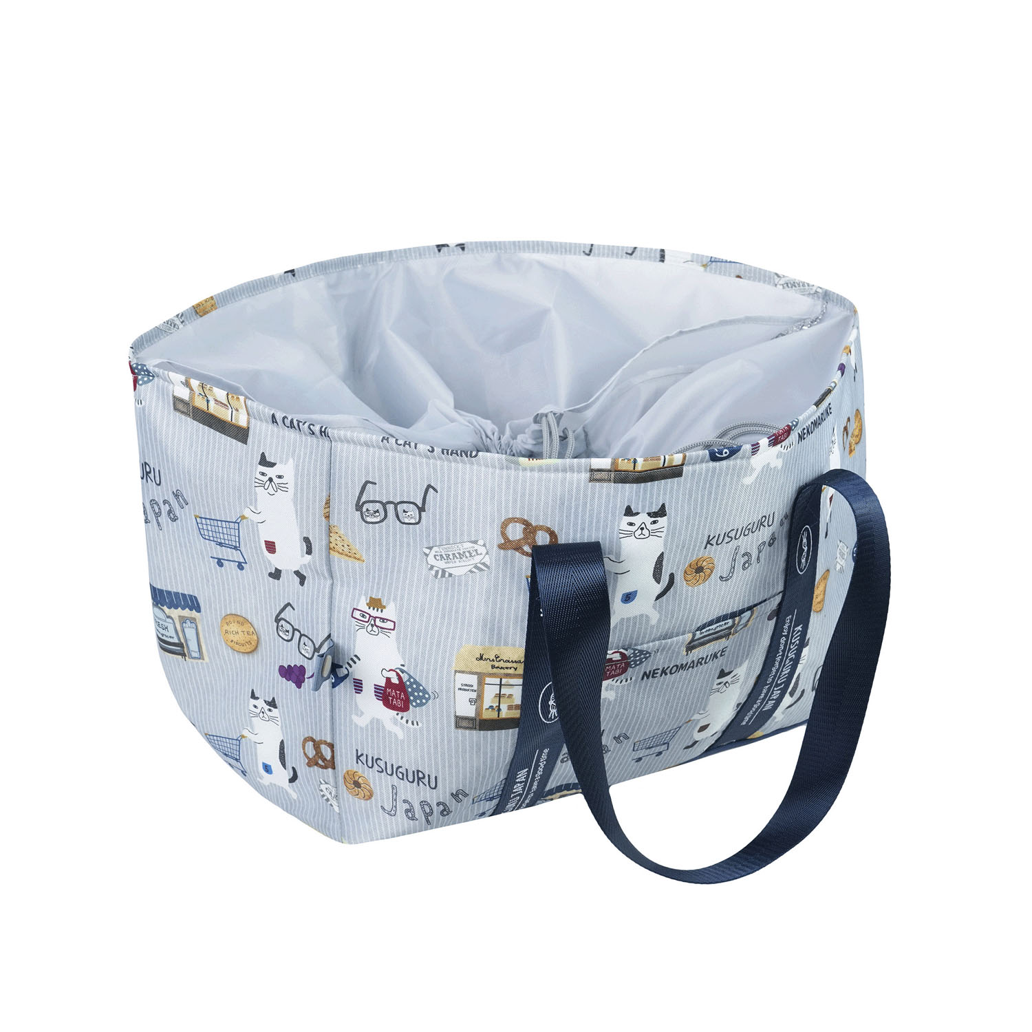 アルミ保冷保温 お買い物バッグ ネコまるけ柄 - 画像6