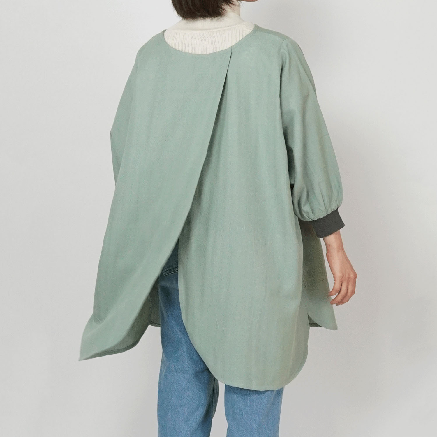 ライトウインド 花びらリブ袖かっぽう着