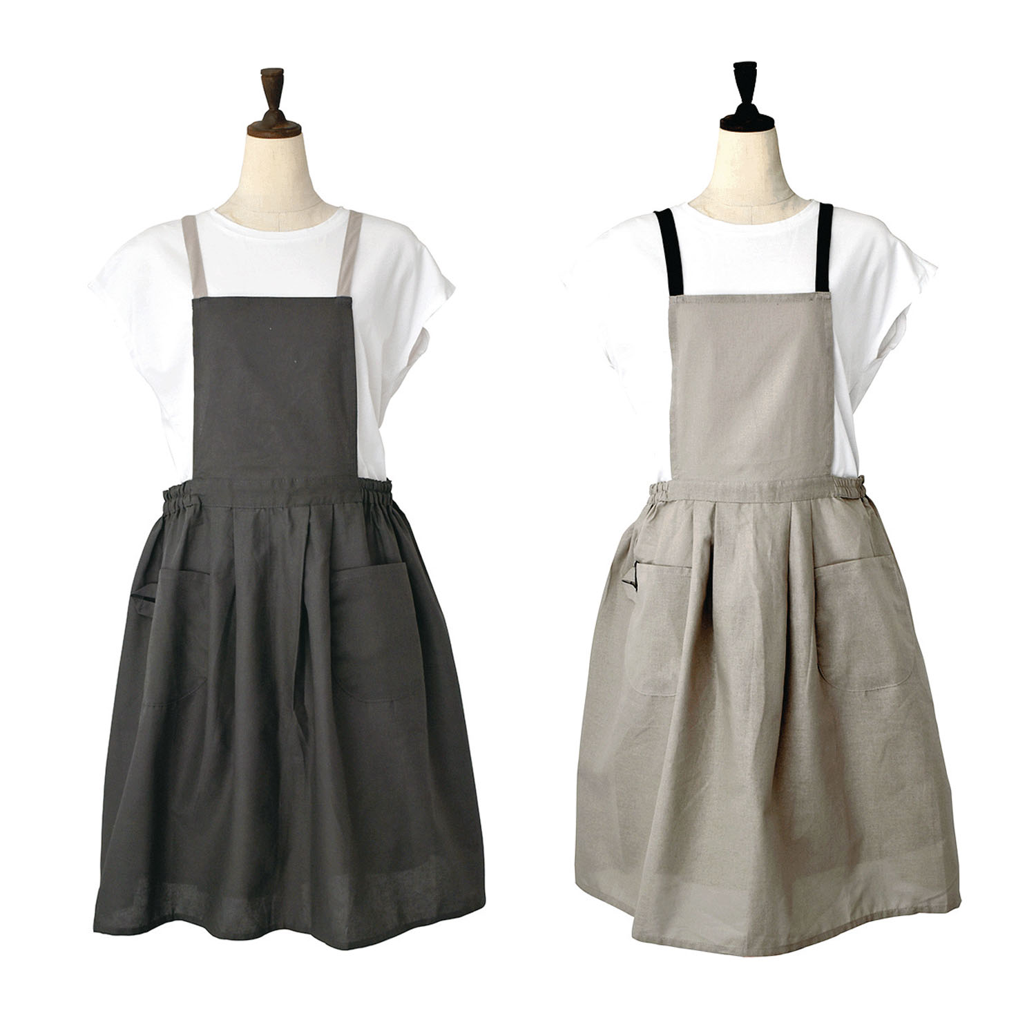 PEPLOS ギャザーエプロン コットンリネン