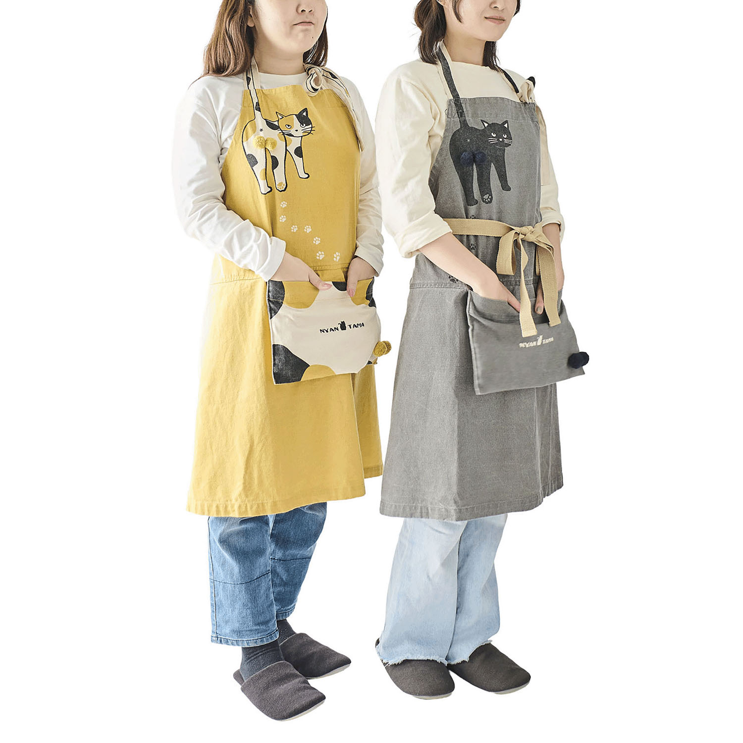 パッカブル エプロン にゃんたま