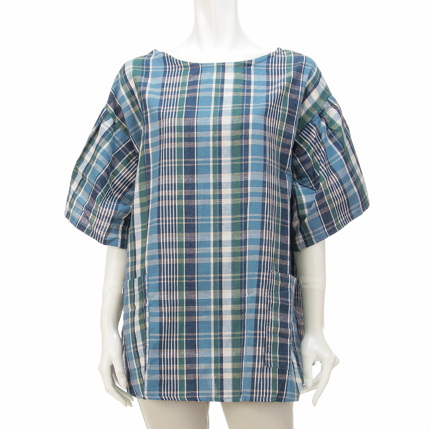 ドストチェック 半袖かっぽうぎ - 画像3