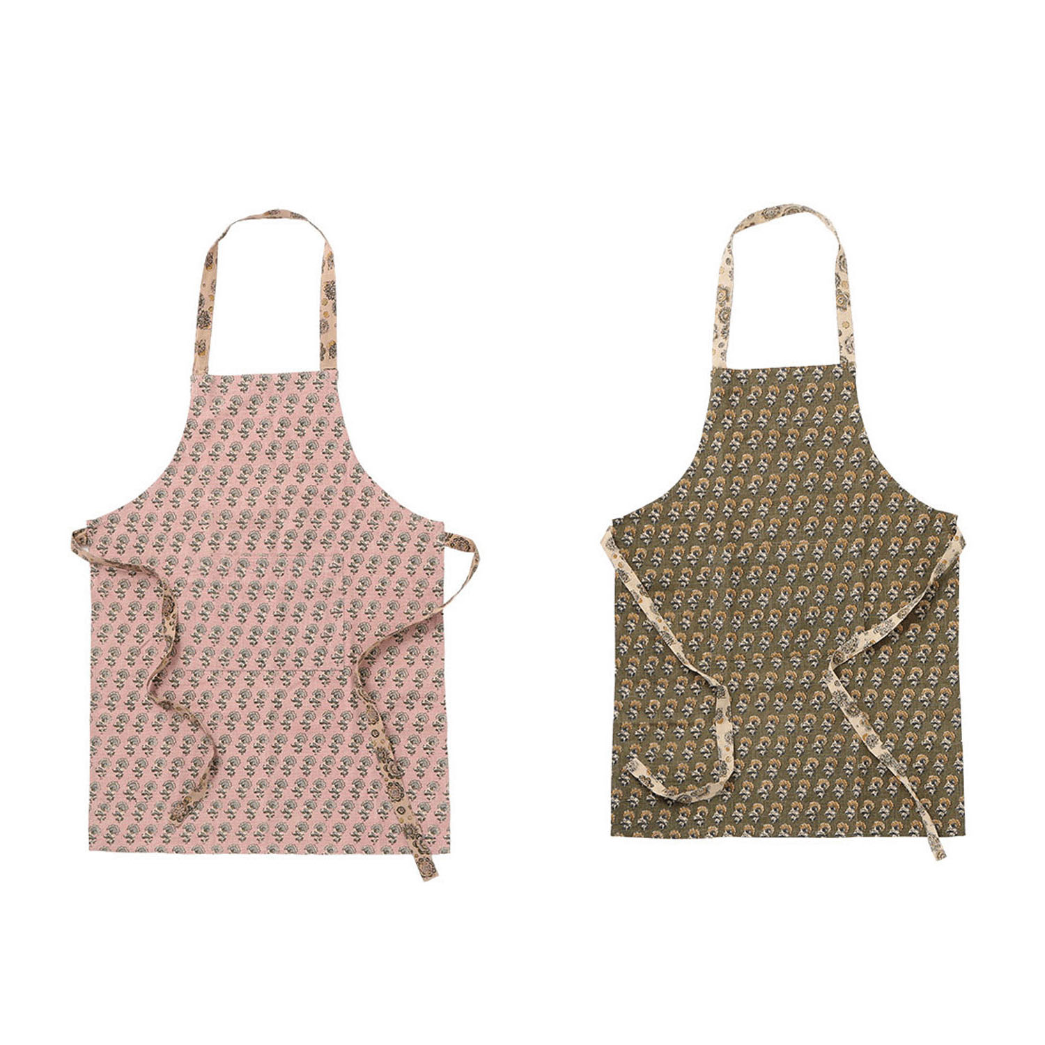 【在庫限り】スラブコットンプリント エプロン