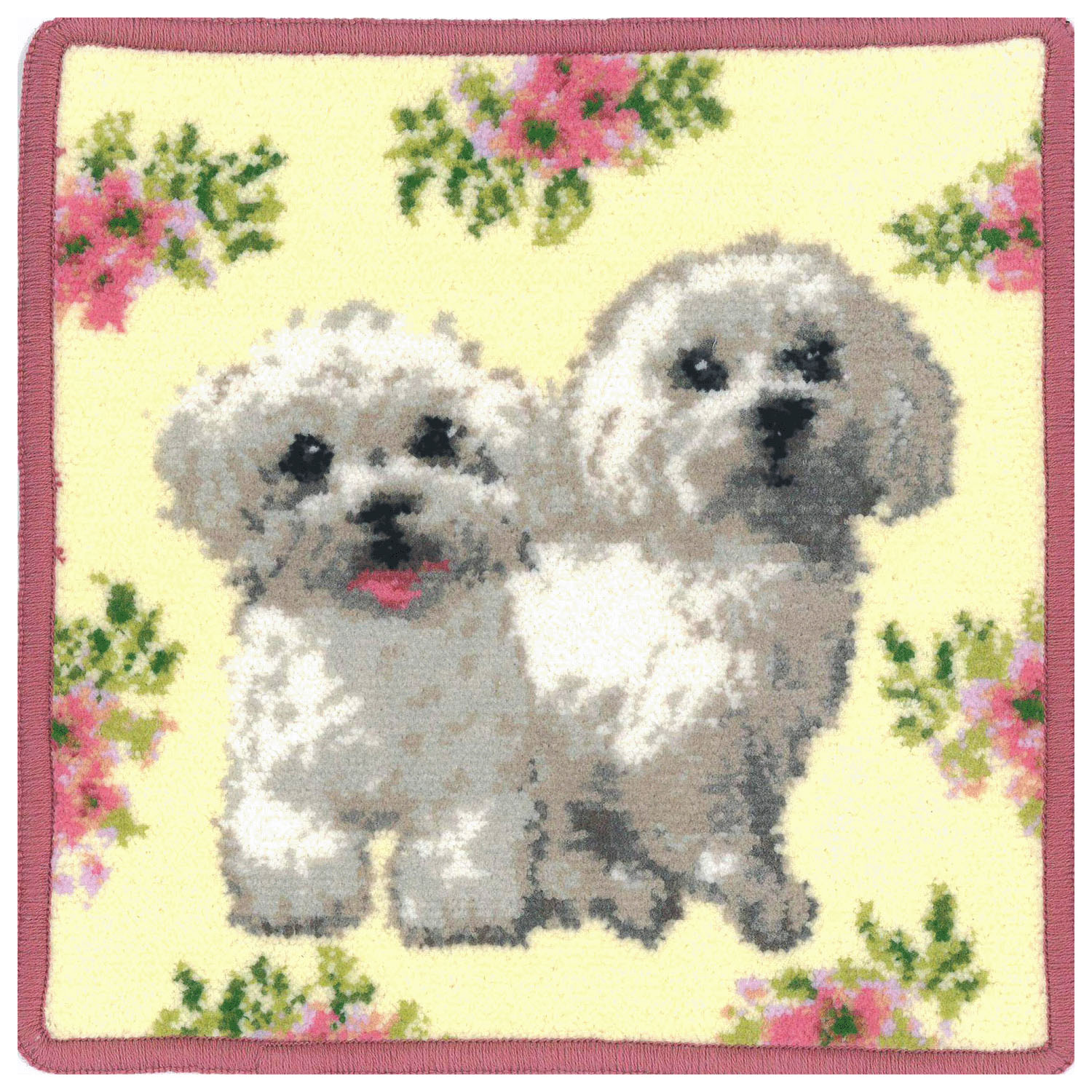 Enjeau（アーンジョー） Flower×Dog マルチーズ ハンカチ