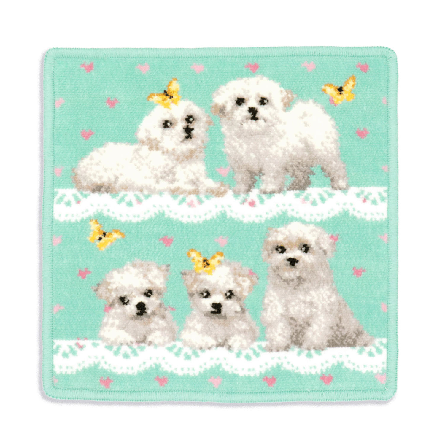 cococi wanko マルチーズ シェニール織タオルハンカチ