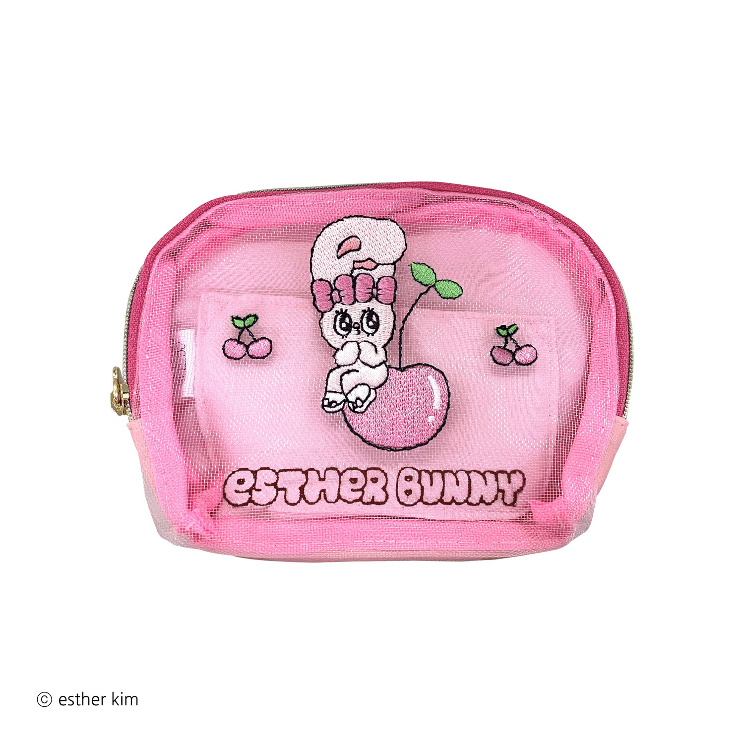 エスターバニー 刺繍ポーチ ピンク