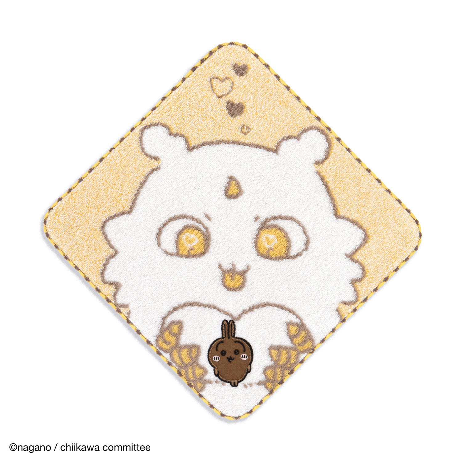 ちいかわ  かたまってるよ タオルハンカチ イエロー／うさぎ