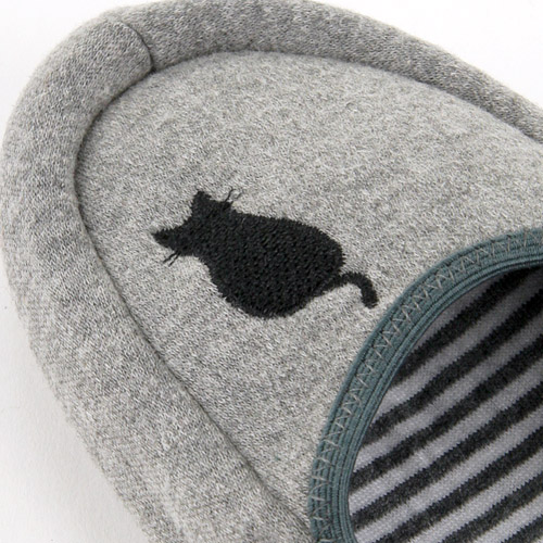 ネコ刺繍 携帯スリッパ - 画像4