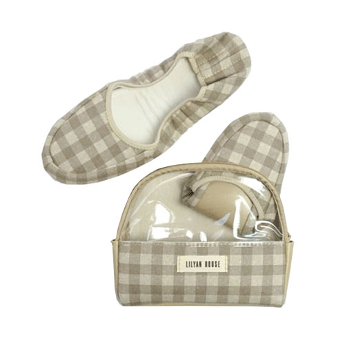 ギンガムチェック柄携帯スリッパ
