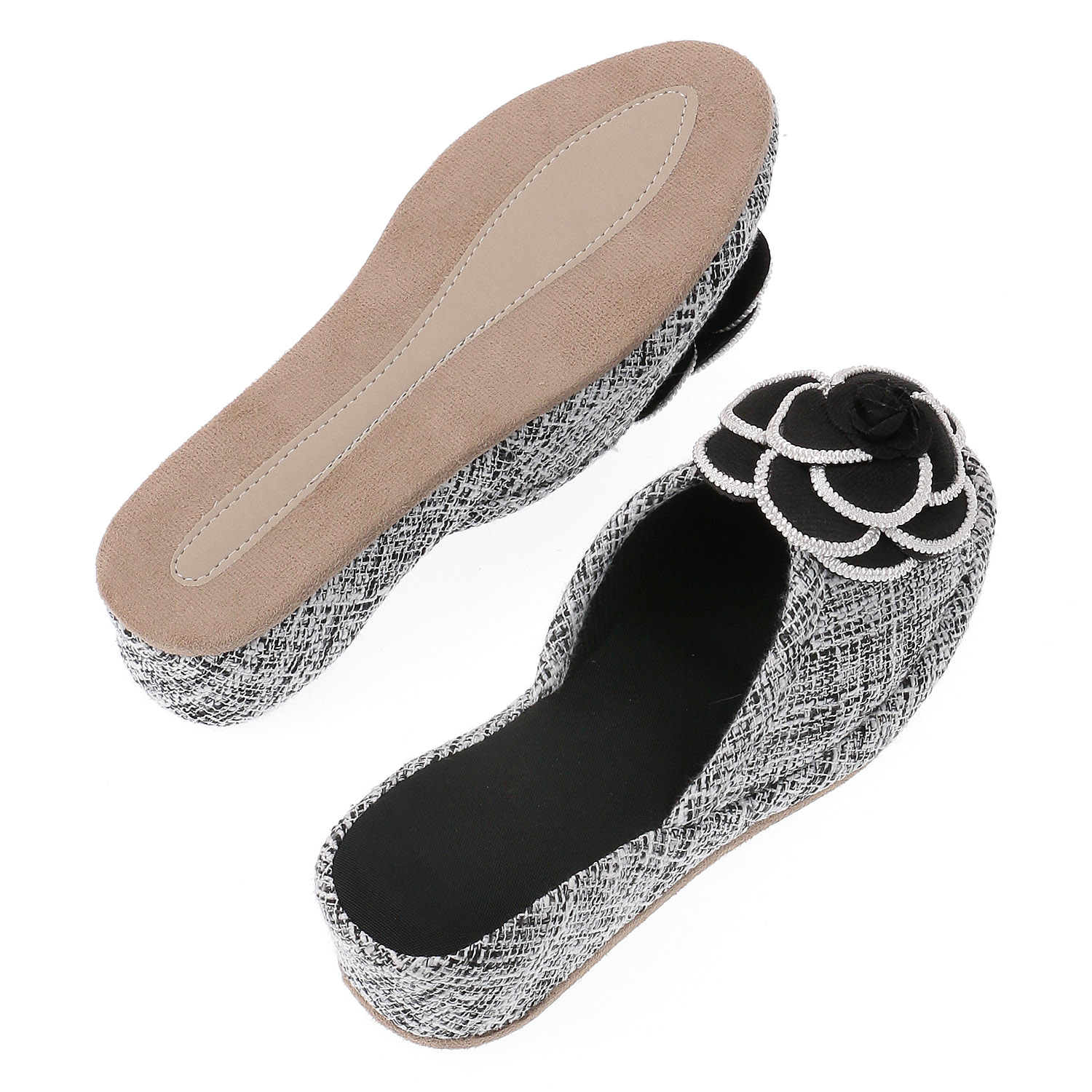 カメリア付きヒールスリッパ - 画像2