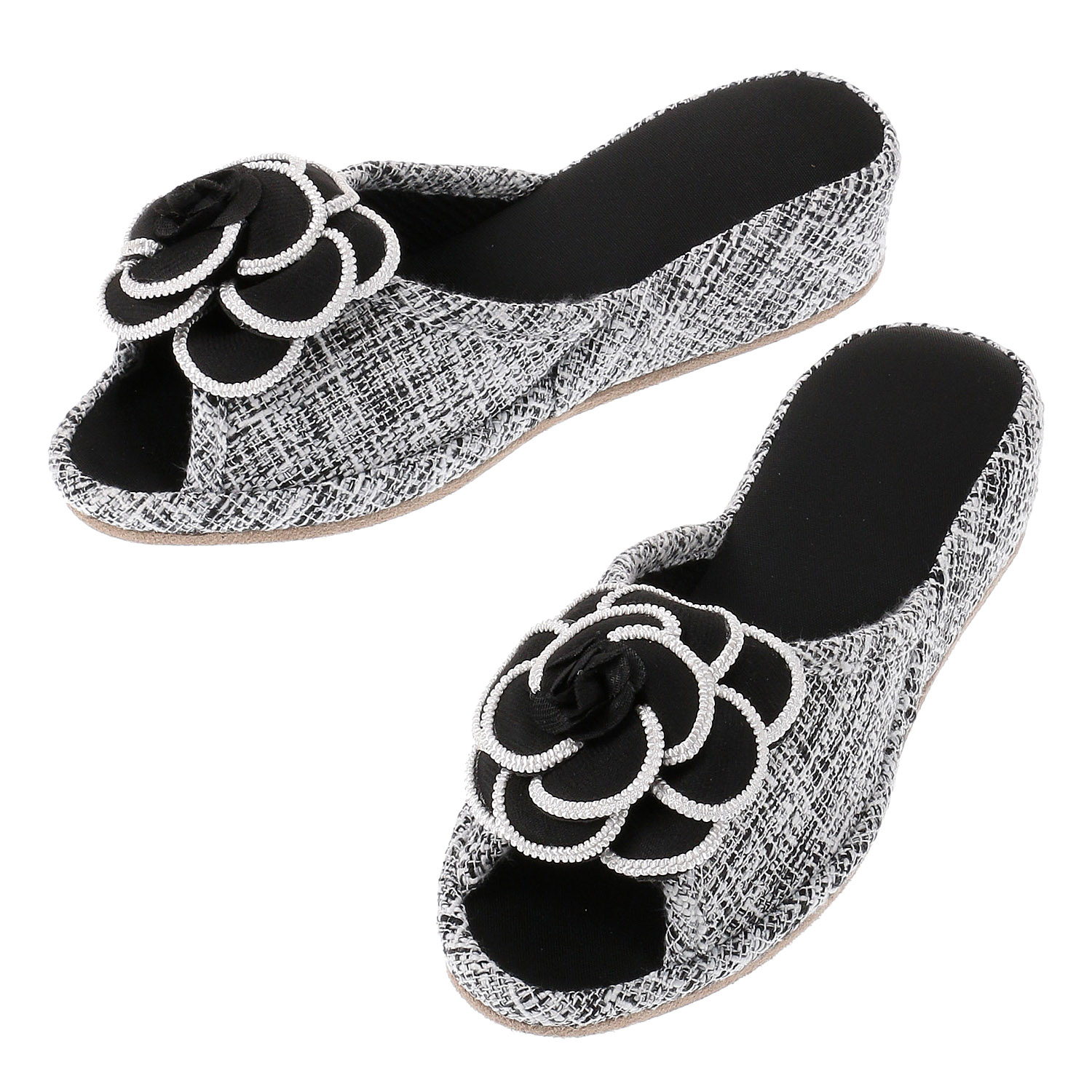 カメリア付きヒールスリッパ - 画像2