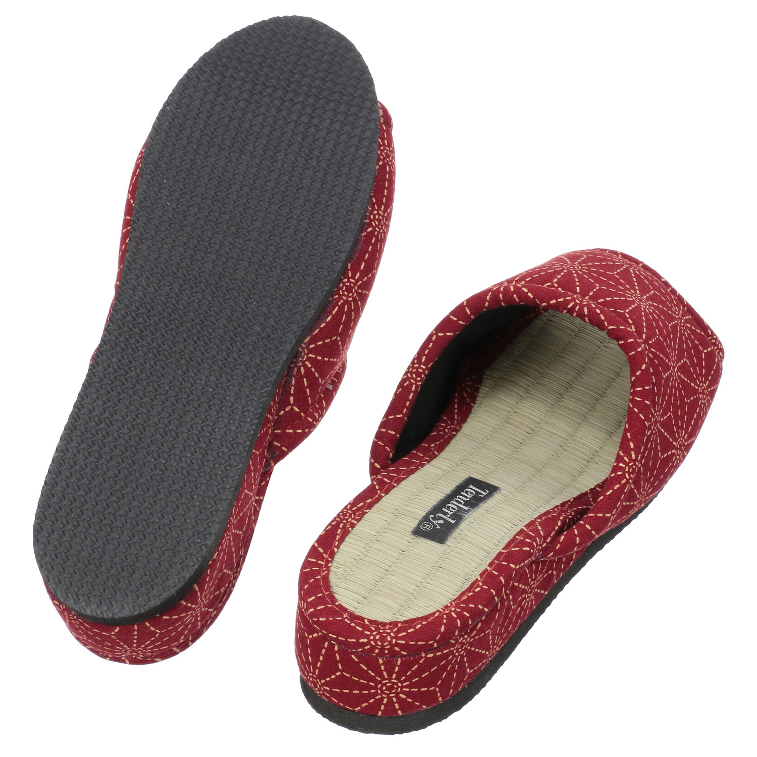 刺し子畳中ヒールスリッパ - 画像3