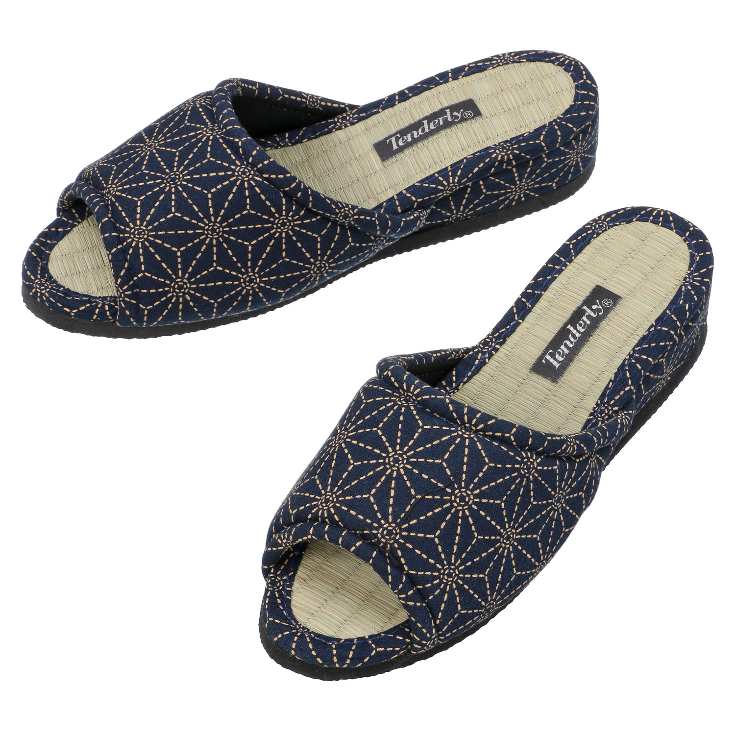 刺し子畳中ヒールスリッパ - 画像5