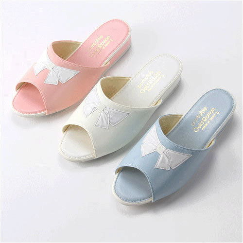 【2025．9．2より価格変更】合皮リボンヒールスリッパ