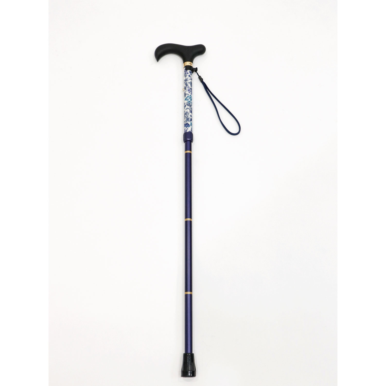 やわらかグリップ花柄生地巻き折りたたみステッキ - 画像6