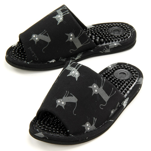 健康スリッパ 黒猫柄 - 画像5