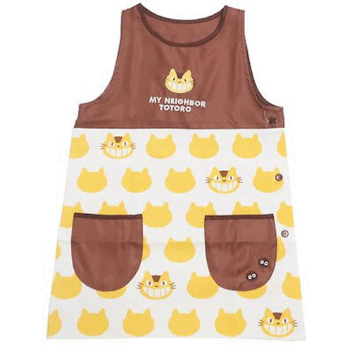 となりのトトロ かっぽう着 ネコバスシルエット〈ラン型エプロン〉