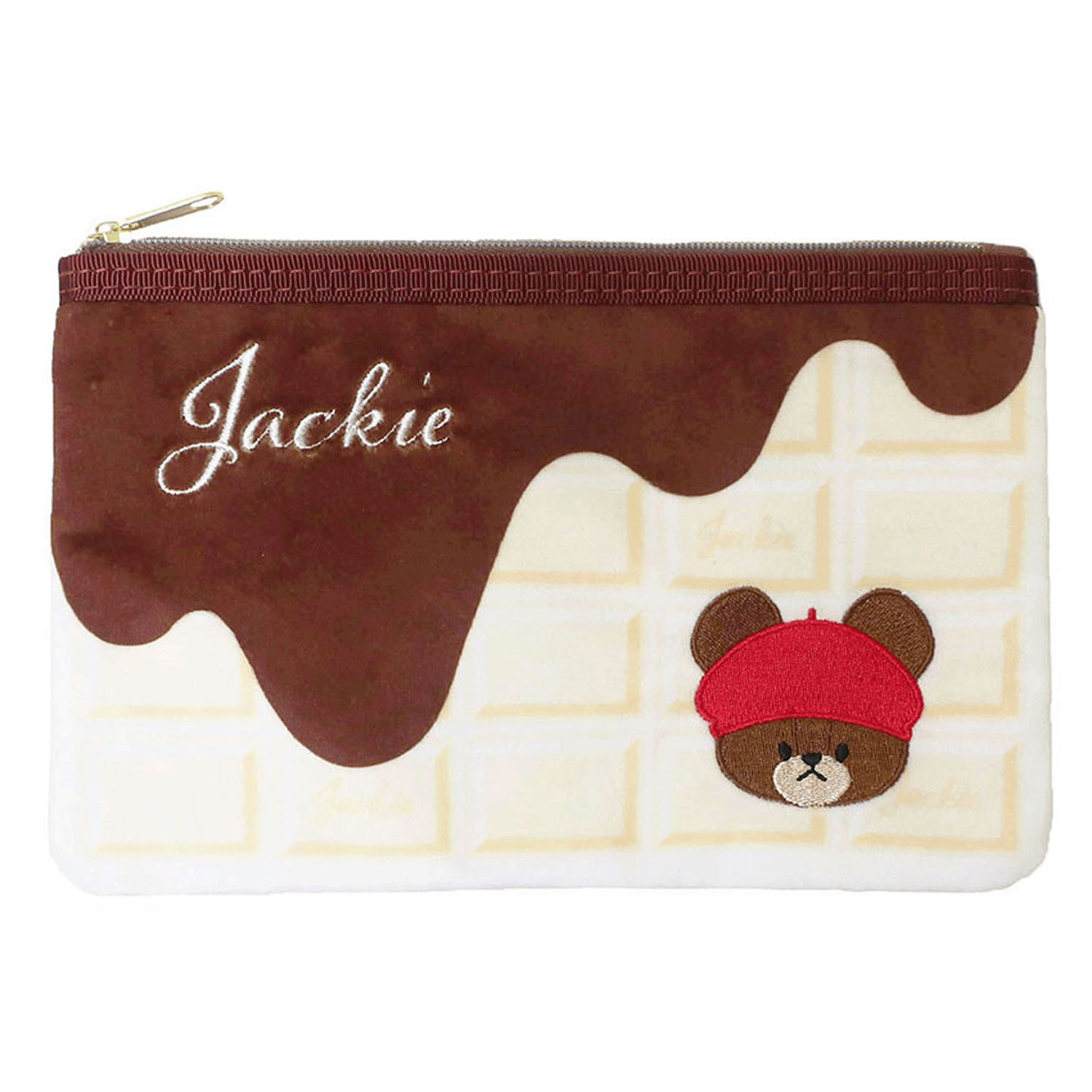 くまのがっこう ジャッキーズチョコレート フラットポーチ