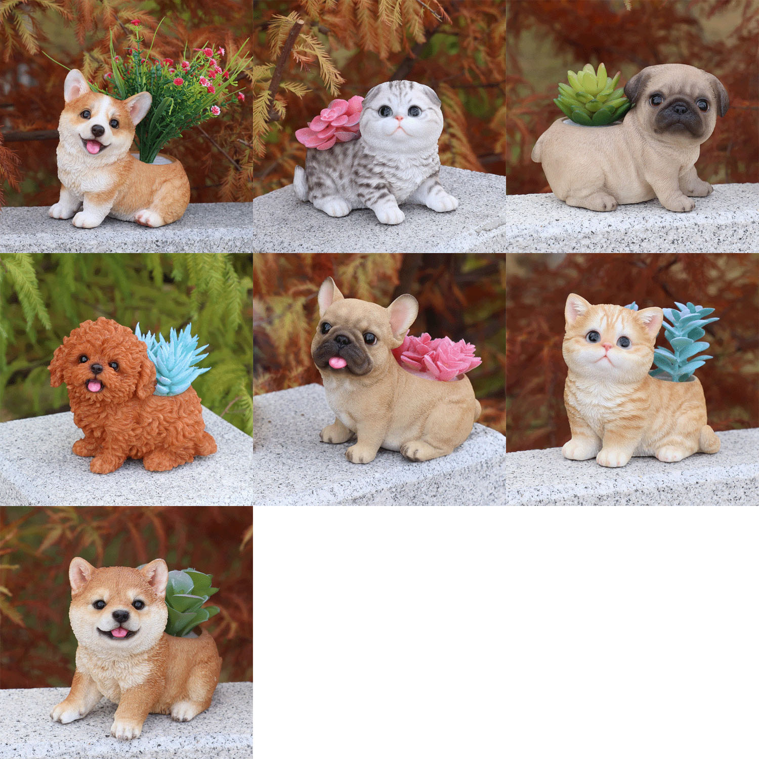 お座りプランターシリーズ  子犬・子猫 - 画像1