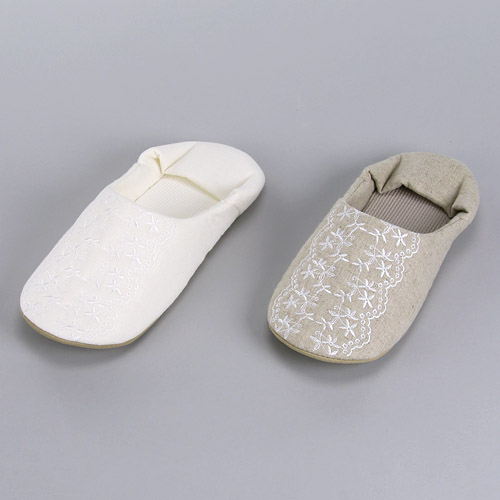 リネンレース刺繍 バブーシュ