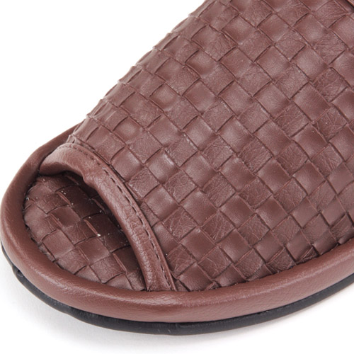 編み込みレザー紳士スリッパ - 画像3