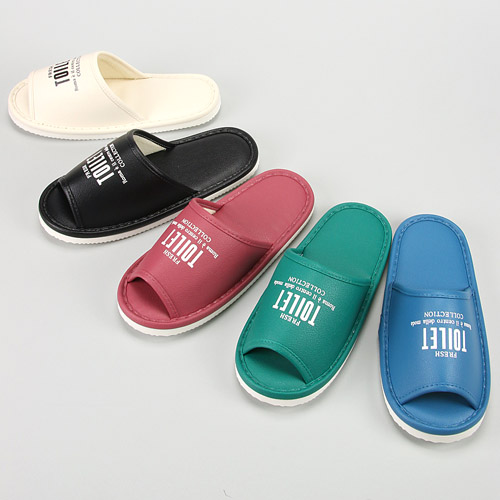 【グリーン・スカイブルー・ピンク：納期未定】ビニールトイレスリッパ - 画像1