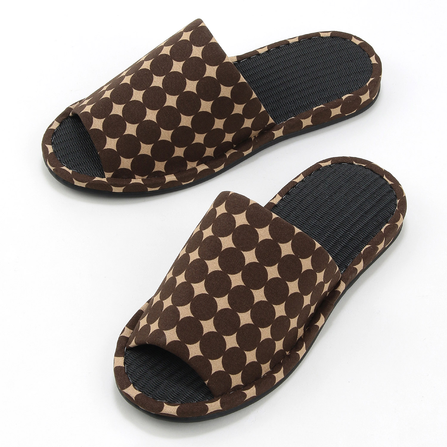 マーブルドット炭中スリッパL