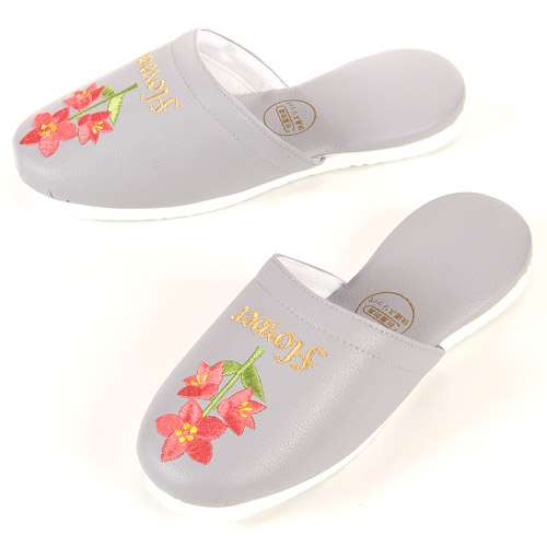 花刺繍 合皮スリッパ - 画像7