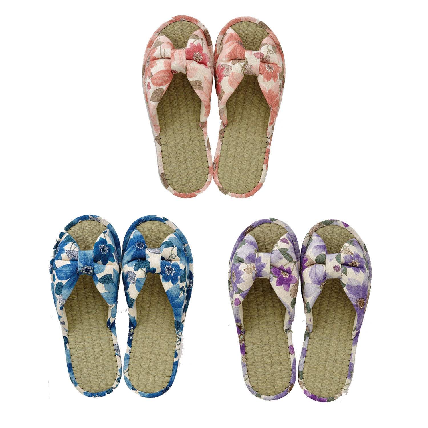 テッセン い草リボンスリッパ