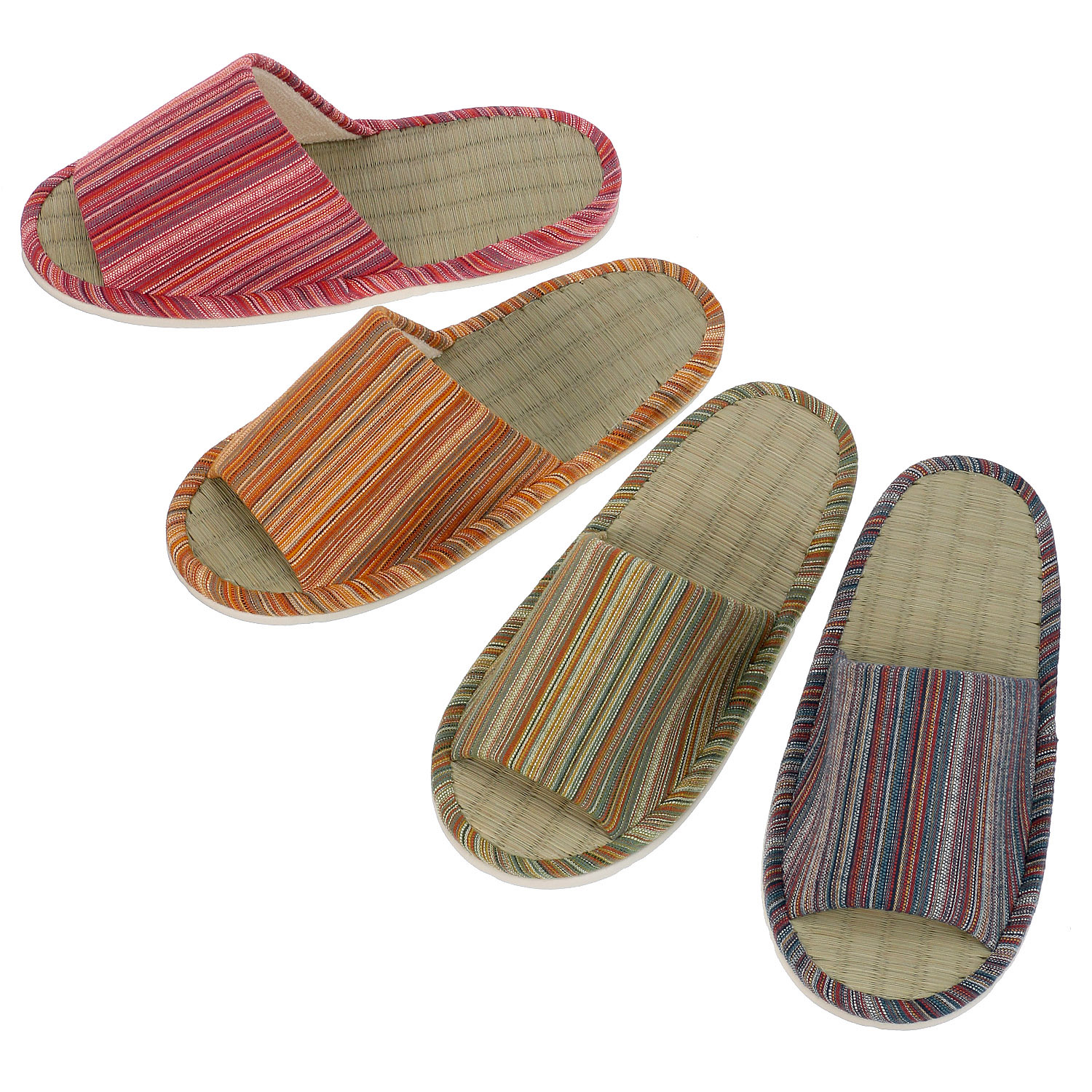 しじらボーダー畳中スリッパM