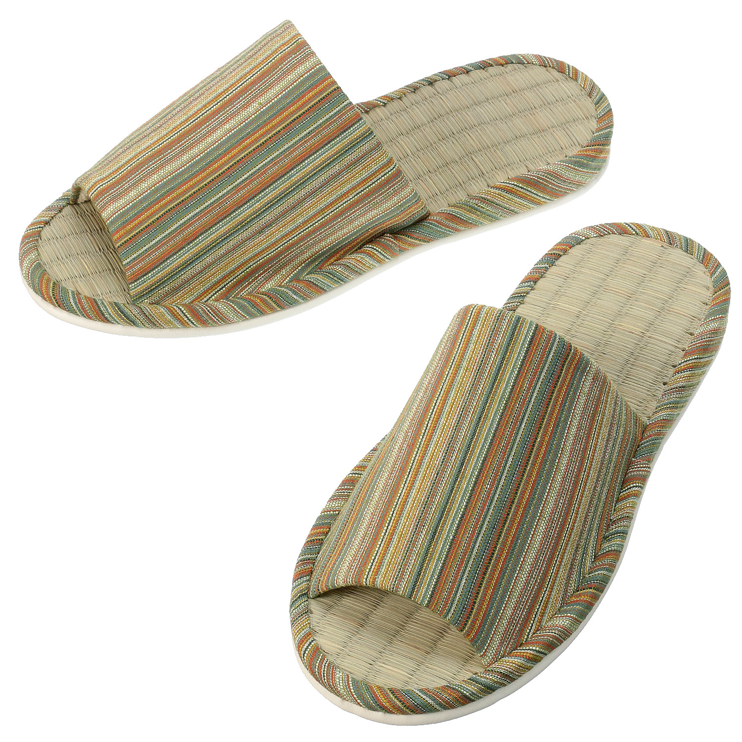 しじらボーダー畳中スリッパL - 画像2