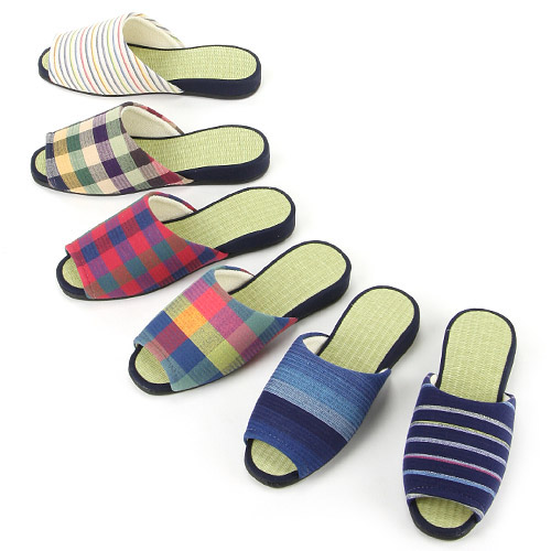 藍染しじら織 吊り込み畳スリッパM - 画像1